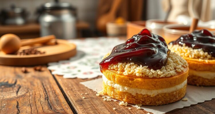 Przepis na miodownik z kaszą manną i powidłami